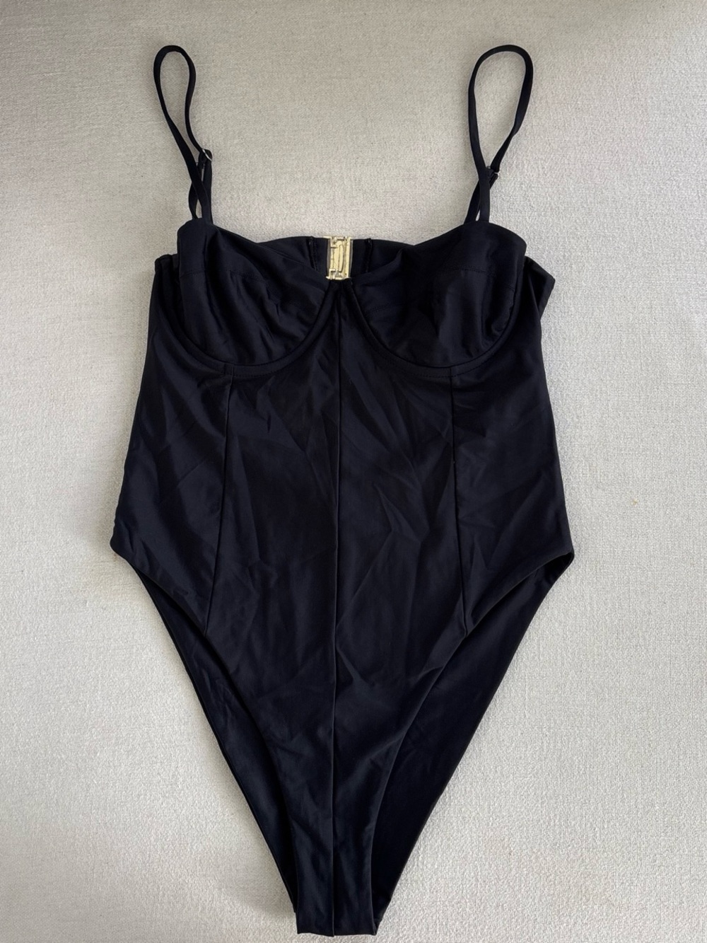 Classic Black Underwire One-Piece Swimsuit